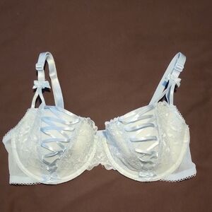 Adore Me Lace Satin Bra - Light Blue 34D Super Sexy.